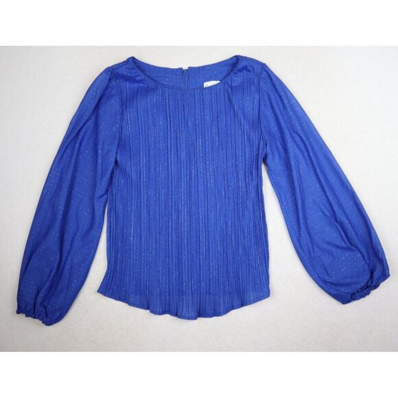 VINTAGE 70s WOMEN'S BLUE 2-PIECE DRESS SKIRT & TOP - GAYLE EVANS - SIZE 12.5 - Picture 4 of 11